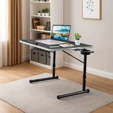 wow craft Multipurpose Portable and Adjustable Laptop Table | Over Bed Table, Lap Desk with Wooden Top | Table Mat Finish | Kids Study Table | 36x48 cm (Black)